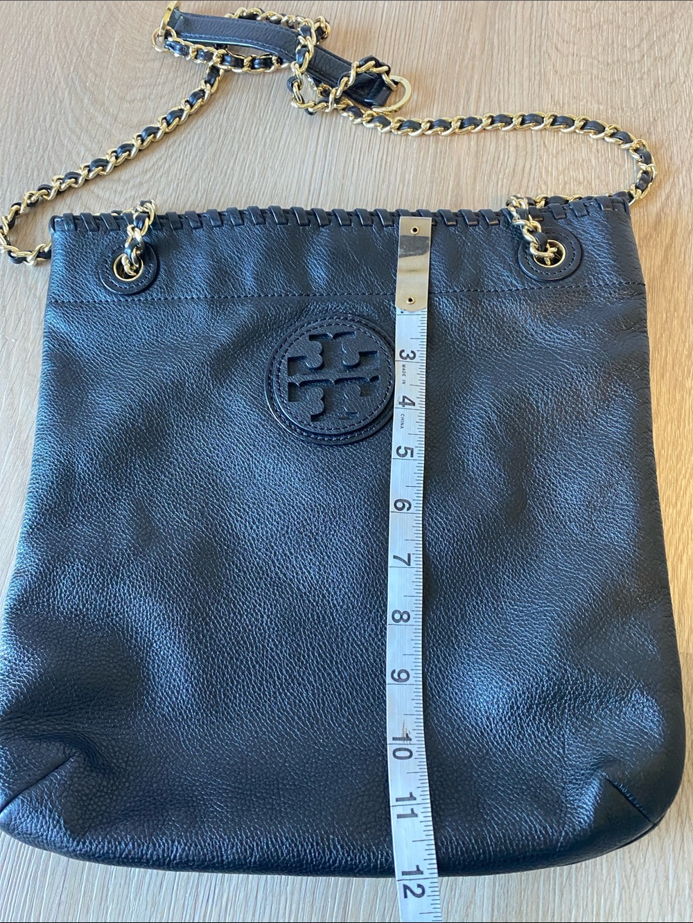 Tory Burch Marion Black Leather Chain Shoulder Tote Bag Gold Hardware - Picture 13 of 13